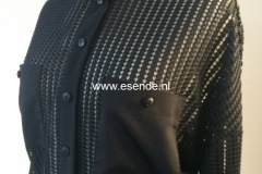 Bloes van  mesh black leather on tule