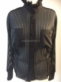 Bloes van  mesh black leather on tule