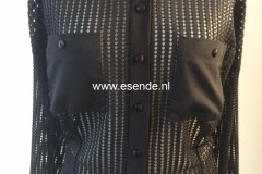 Bloes van  mesh black leather on tule