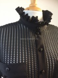 Bloes van  mesh black leather on tule