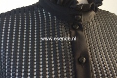 Bloes van  mesh black leather on tule