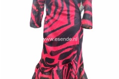 Rode voile overslagjurk