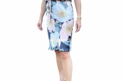 Satijn tencel zomerjurk met grote bloemen
