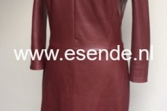 Bordeaux rode imitatie leren jurk