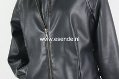 Imitatie leren jack met raglan mouwen