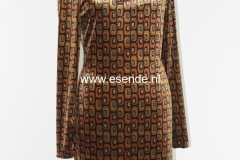 Jurk van veloursstof in retrostijl print