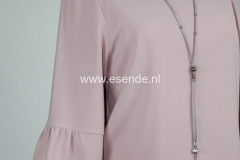 Roze bloesshirt  met mouw volant