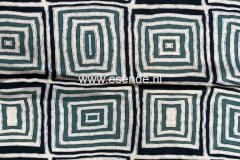 Fantasie viscose ruit groen blauw