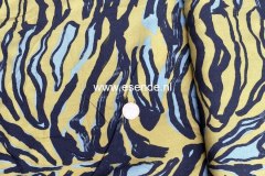 79% katoen 16% acryl. 5% elastan Lime groen  fantasieprint
